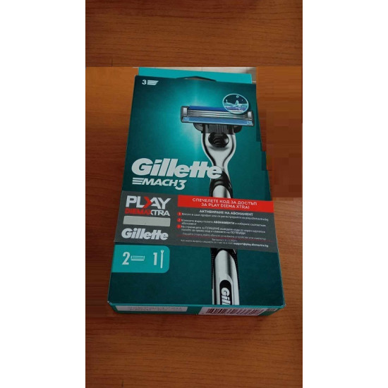 GILLETTE MACH 3 самобръсначка за мъже + 2 ножчета СТИКЕР PLAY DIEMA XTRA