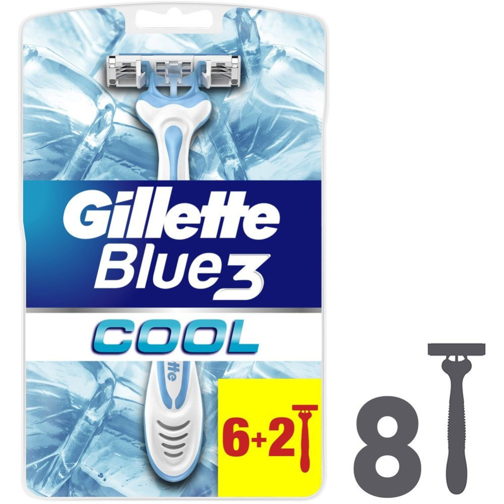 GILLETTE BLUE 3 COOL самобръсначка за мъже х 6 бр + 2 бр