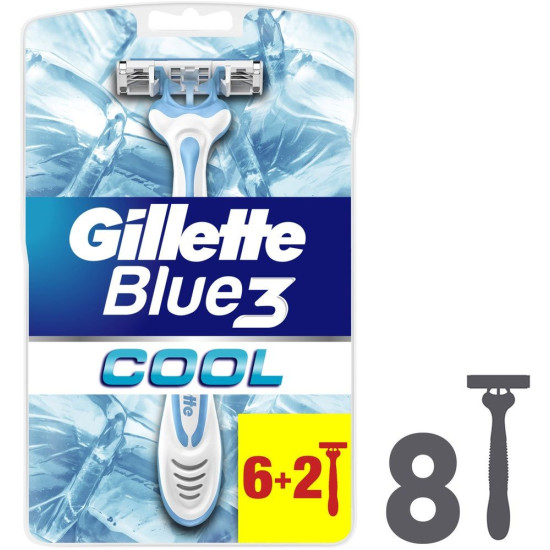 GILLETTE BLUE 3 COOL самобръсначка за мъже х 6 бр + 2 бр