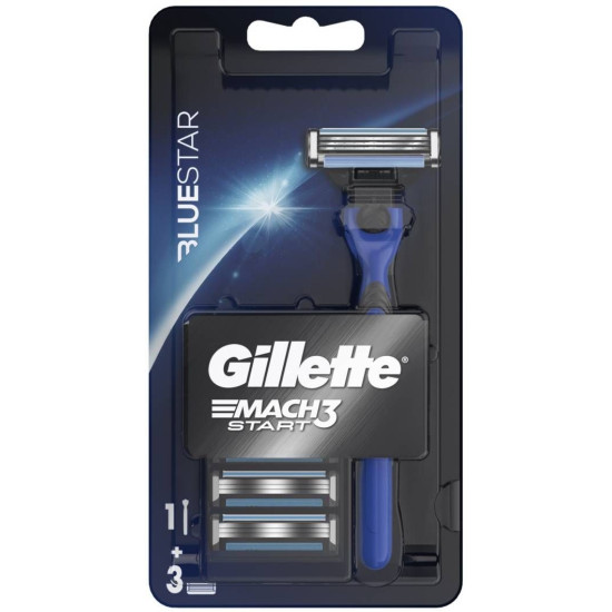 GILLETTE MACH 3 START BLUE STAR самобръсначка за мъже + 3 ножчета