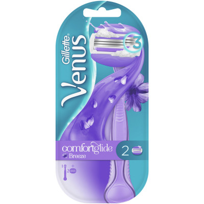 ЖИЛЕТ VENUS 3 COMFORTGLIDE BREEZE дамска самобръсначка + 2 ножчета