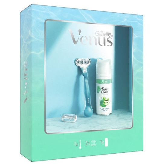ЖИЛЕТ VENUS комплект за жени /самобръсначка + 1 ножче резерва + гел за бръснене 75 мл/
