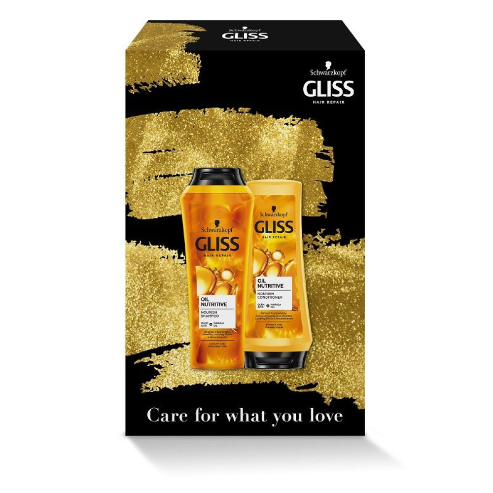 Комплект за жени GLISS OIL NUTRITIVE: Шампоан Repair Oil Nutritive 250 мл + Балсам Repair Oil Nutritive 200 мл - Грижа за косата