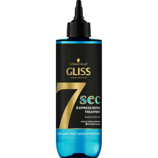 GLISS 7 SEC AQUA REVIVE експресна маска с хиалуронова киселина и морски водорасли за суха коса 200 мл