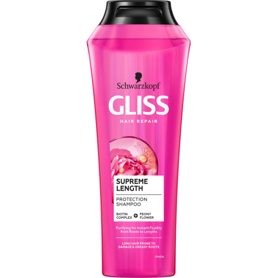 GLISS SUPREME LENGTH шампоан за дълга коса склонни към омазняване в корените 250 мл