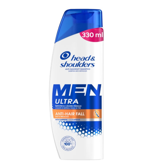 HEAD & SHOULDERS MEN ULTRA ANTI HAIR FALL шампоан против пърхот и косопад за мъже с КОФЕИН 330 мл
