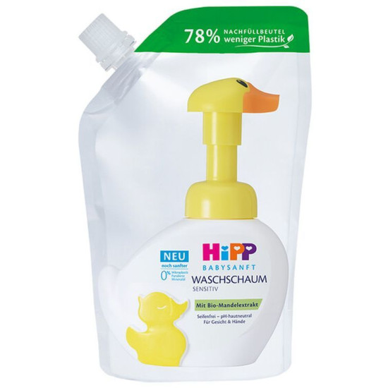 HIPP BABYSANFT WASCHSCHAUM SENSITIV измивна пяна за ръце и лице за деца 250 мл ПЪЛНИТЕЛ
