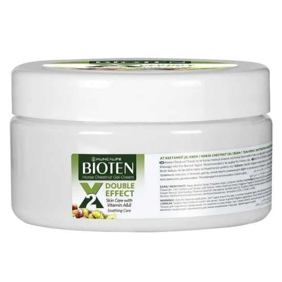 HUNCALIFE BIOTEN DOUBLE EFFECT масажен гел крем с КОНСКИ КЕСТЕН против умора в краката и разширени вени 200 мл