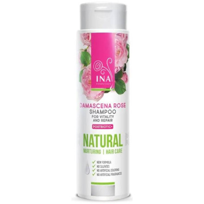 INA ESSENTIALS NATURAL DAMASCENA ROSE натурален шампоан от роза за суха и увредена коса 200 мл