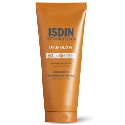 ISDIN FOTOPROTECTOR BODY GLOW SPF30 слънцезащитен лосион за тяло с блестящ ефект за суха и атопична кожа 200 мл