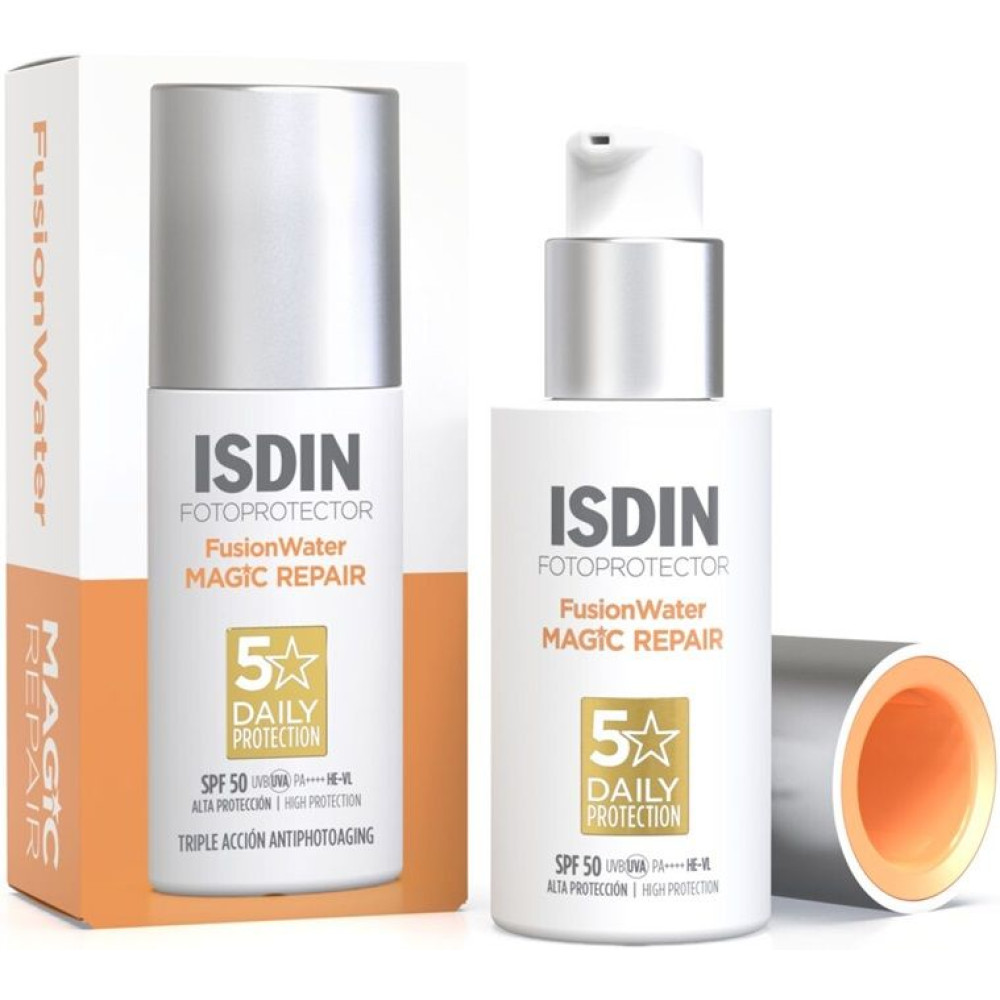 ISDIN FOTOPROTECTOR FUSION WATER MAGIC REPAIR SPF50 слънцезащитен флуид за лице с тройно действие 50 мл - Слънцезащита