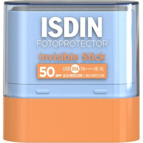 ISDIN FOTOPROTECTOR INVISIBLE STICK SPF50 слънцезащитен стик за лице и чувствителни зони, водоустойчив 10 г