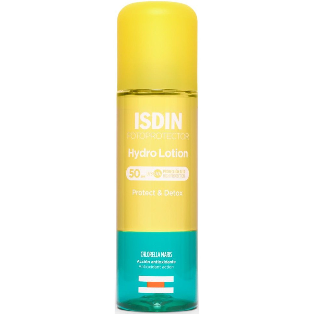 ISDIN FOTOPROTECTOR HYDRO LOTION SPF50 слънцезащитен двуфазен лосион за тяло детоксикиращ за атопична кожа 200 мл - Слънцезащита