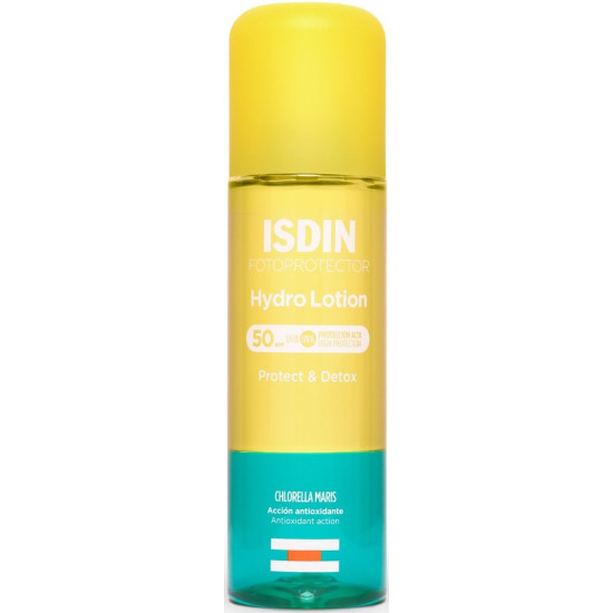 ISDIN FOTOPROTECTOR HYDRO LOTION SPF50 слънцезащитен двуфазен лосион за тяло детоксикиращ за атопична кожа 200 мл