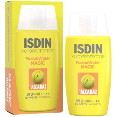 ISDIN FOTOPROTECTOR FUSION WATER MAGIC BY ALCARAZ SPF50 слънцезащитен флуид за лице ултра лека текстура за всеки тип кожа 50 мл