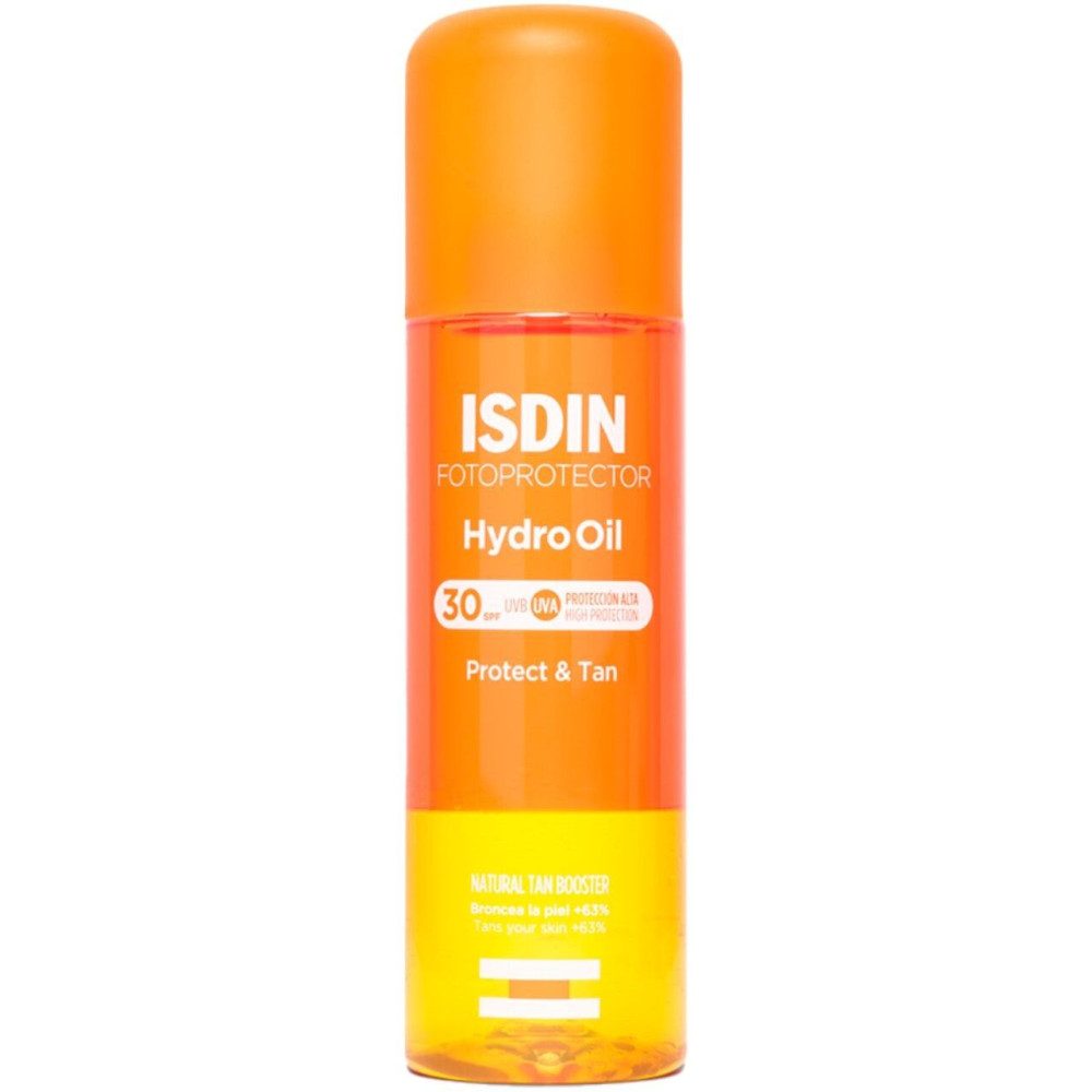 ISDIN FOTOPROTECTOR HYDRO OIL SPF30 слънцезащитно двуфазно олио за тяло за бързо почерняване за атопична кожа 200 мл