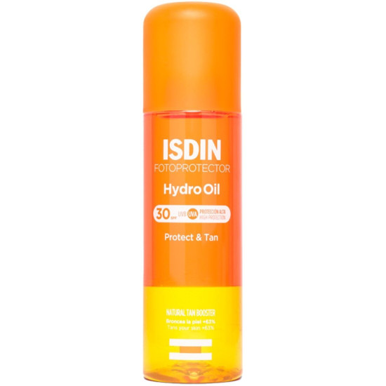 ISDIN FOTOPROTECTOR HYDRO OIL SPF30 слънцезащитно двуфазно олио за тяло за бързо почерняване за атопична кожа 200 мл