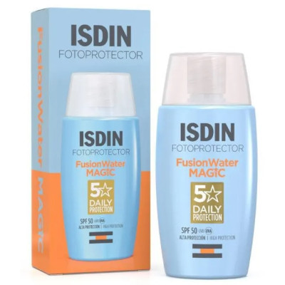 ISDIN FOTOPROTECTOR FUSION WATER MAGIC SPF50 слънцезащитен флуид за лице ултра лека текстура за чувствителна атопична кожа 50 мл