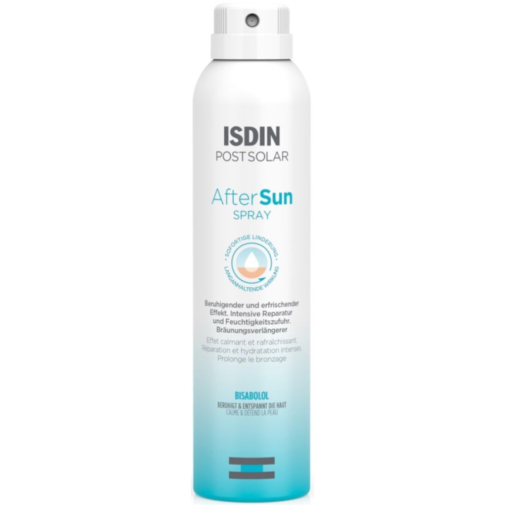 ISDIN AFTER SUN SPRAY успокояващ спрей лосион за тяло за след слънце с охлаждащ ефект за всеки тип кожа 200 мл - Слънцезащита