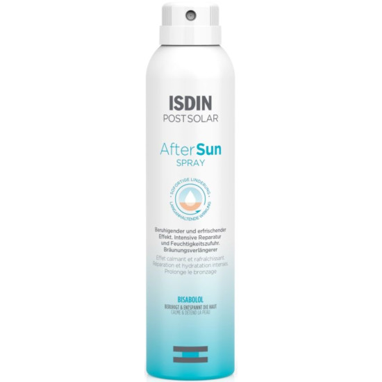 ISDIN AFTER SUN SPRAY успокояващ спрей лосион за тяло за след слънце с охлаждащ ефект за всеки тип кожа 200 мл
