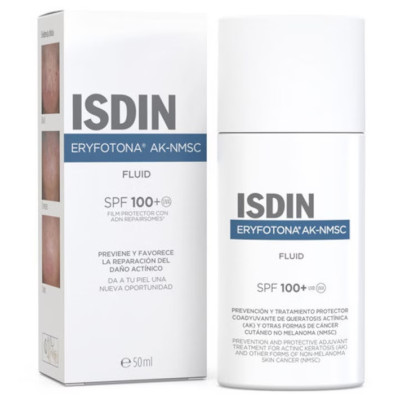 ISDIN ERYFOTONA AK-NMSC SPF100+ слънцезащитен флуид за лице и тяло за предпазване и лечение при актинична кератоза /рак/ 50 мл