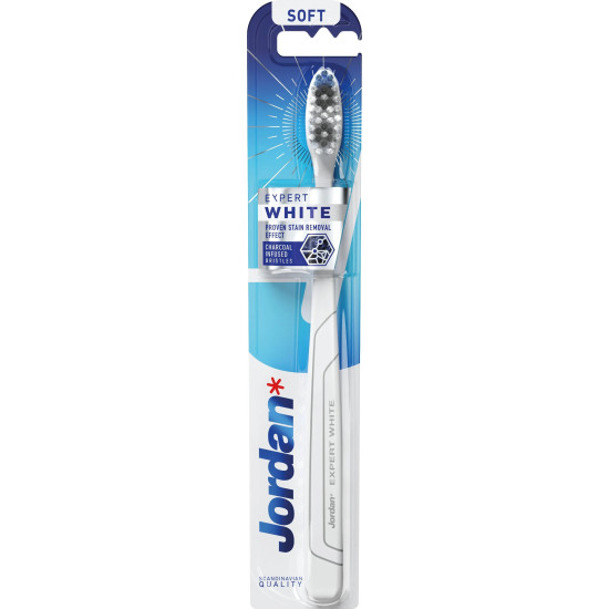 ᐉ ДЖОРДАН EXPERT WHITE SOFT избелваща четка за зъби за възрастни с активен въглен