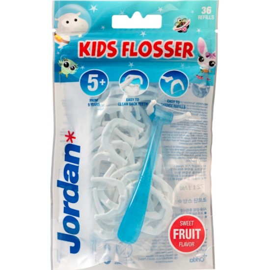 ДЖОРДАН KIDS FLOSSER конец за зъби за деца 5+ год