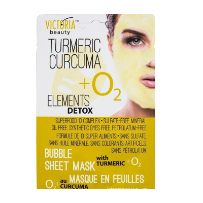 ВИКТОРИЯ БЮТИ ELEMENTS DETOX BUBBLE SHEET MASK почистваща маска за лице с КУРКУМА 20 г