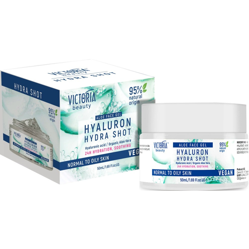 ВИКТОРИЯ БЮТИ HYALURON HYDRA SHOT ALOE хидратиращ гел за лице за нормална към мазна кожа с алое вера 50 мл - Грижа за лицето ВИКТОРИЯ БЮТИ HYALURON HYDRA SHOT ALOE хидратиращ гел за лице за нормална към мазна кожа с алое вера 50 мл - Грижа за лицето