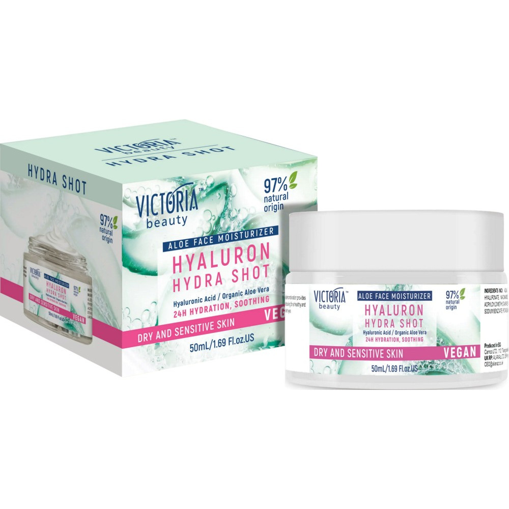 ВИКТОРИЯ БЮТИ HYALURON HYDRA SHOT ALOE хидратиращ крем за лице с алое вера за суха и чувствителна кожа 50 мл - Грижа за лицето ВИКТОРИЯ БЮТИ HYALURON HYDRA SHOT ALOE хидратиращ крем за лице с алое вера за суха и чувствителна кожа 50 мл - Грижа за лицето