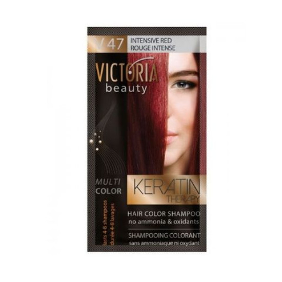 VICTORIA BEAUTY KERATIN THERAPY 47 INTENSIVE RED шампоан оцветител с кератин 40 мл