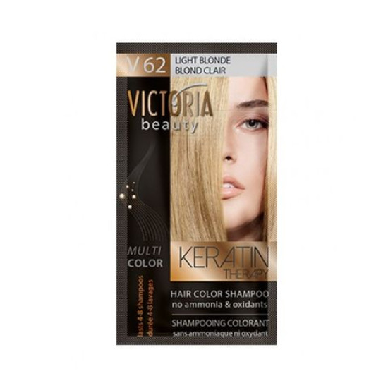 VICTORIA BEAUTY KERATIN THERAPY 61 BLONDE шампоан оцветител с кератин 40 мл