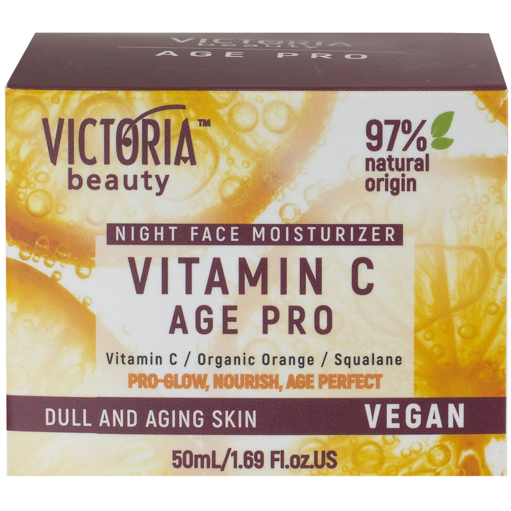 ВИКТОРИЯ БЮТИ VITAMIN C AGE PRO нощен крем за лице 50 мл - Грижа за лицето ВИКТОРИЯ БЮТИ VITAMIN C AGE PRO нощен крем за лице 50 мл - Грижа за лицето