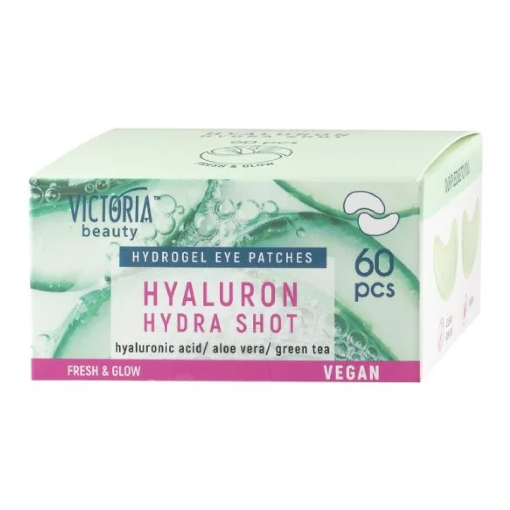 ВИКТОРИЯ БЮТИ HYALURON HYDRA SHOT HYDROGEL EYE PATCHES пачове за очи с ХИАЛУРОН И АЛОЕ 60 бр - Грижа за лицето