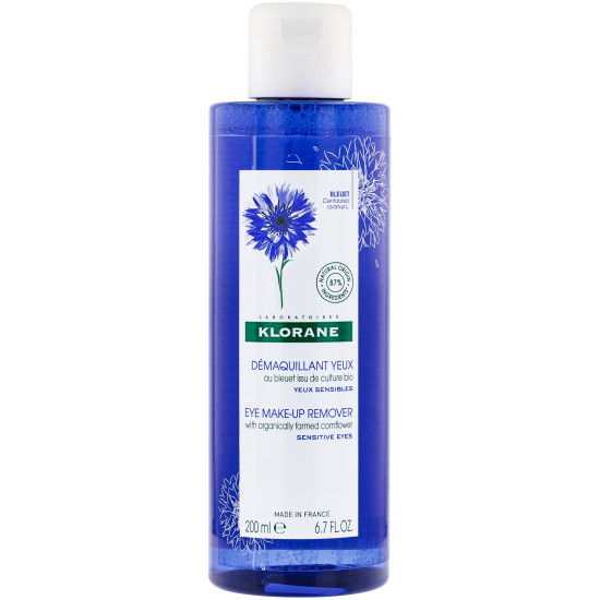 KLORANE EYE MAKE-UP REMOVER CORNFLOWER демакиант за очи със синя метличина за чувствителна кожа 200 мл