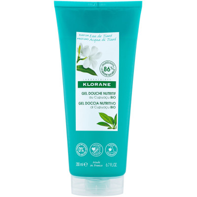 KLORANE NOURISHING SHOWER GEL WITH CUPUACU BUTTER подхранващ душ гел с масло от купуасу с аромат на вода от гардения 200 мл
