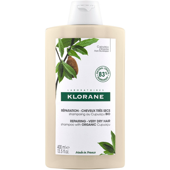 KLORANE SHAMPOO WITH ORGANIC CUPUACU възстановяващ шампоан за много суха коса с органично масло от купуасу 400 мл ПРОМО