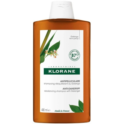 KLORANE ANTI-DANDRUFF SHAMPOO WITH GALANGAL ребалансиращ успокояващ шампоан против сух и мазен пърхот с галангал 400 мл