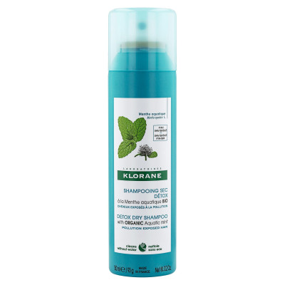 KLORANE DETOX DRY SHAMPOO DUO КОМПЛЕКТ детоксикиращ сух шампоан за коса с органична водна мента 2 х 150 мл