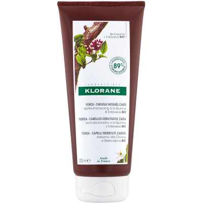 KLORANE CONDITIONER WITH QUININE & ORGANIC EDELWEISS балсам за изтъняла коса с хинин и органичен еделвайс 200 мл