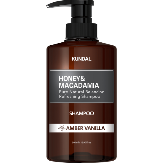 KUNDAL HONEY & MACADAMIA AMBER VANILLA натурален шампоан с аромат на ванилия за суха коса 500 мл