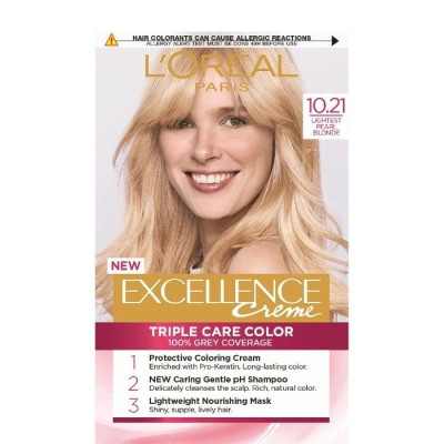 ЛОРЕАЛ EXCELLENCE CREME боя за коса 10.21 LIGHTEST PEARL BLONDE