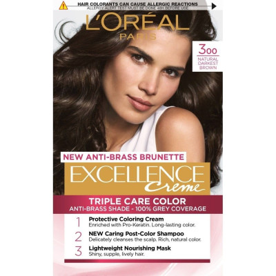 ЛОРЕАЛ EXCELLENCE CREME боя за коса 300 NATURAL DARKEST BROWN