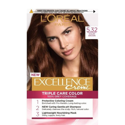 ЛОРЕАЛ EXCELLENCE CREME боя за коса 5.32 SOLAR BROWN