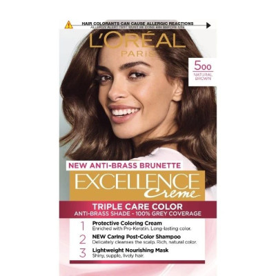 ЛОРЕАЛ EXCELLENCE CREME боя за коса 500 NATURAL BROWN