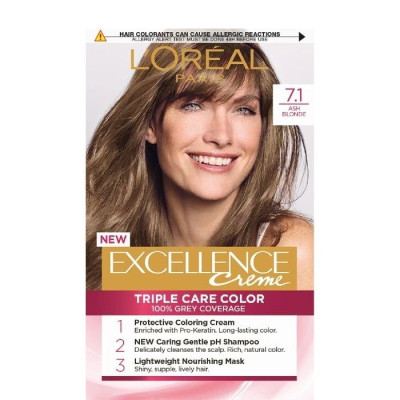 ЛОРЕАЛ EXCELLENCE CREME боя за коса 7.1 ASH BLONDE