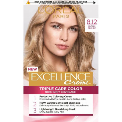 ЛОРЕАЛ EXCELLENCE CREME боя за коса 8.12 MITHIC BLONDE