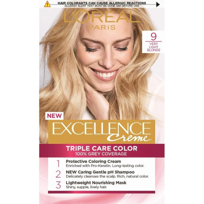 ЛОРЕАЛ EXCELLENCE CREME боя за коса 9 VERY LIGHT BLONDE