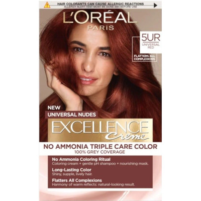 L'OREAL EXCELLENCE CREME БЕЗ АМОНЯК боя за коса 5UR UNIVERSAL RED Red