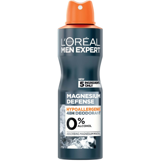 L'OREAL MEN EXPERT DEO MAGNESIUM DEFENCE 48H део спрей против изпотяване за мъже 150 мл